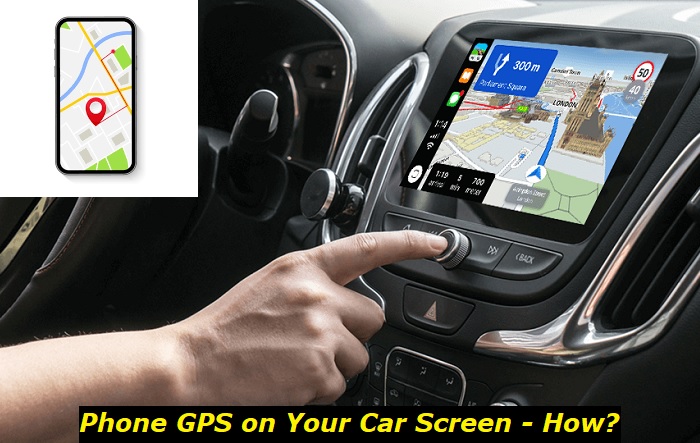 phone navigation on car screen